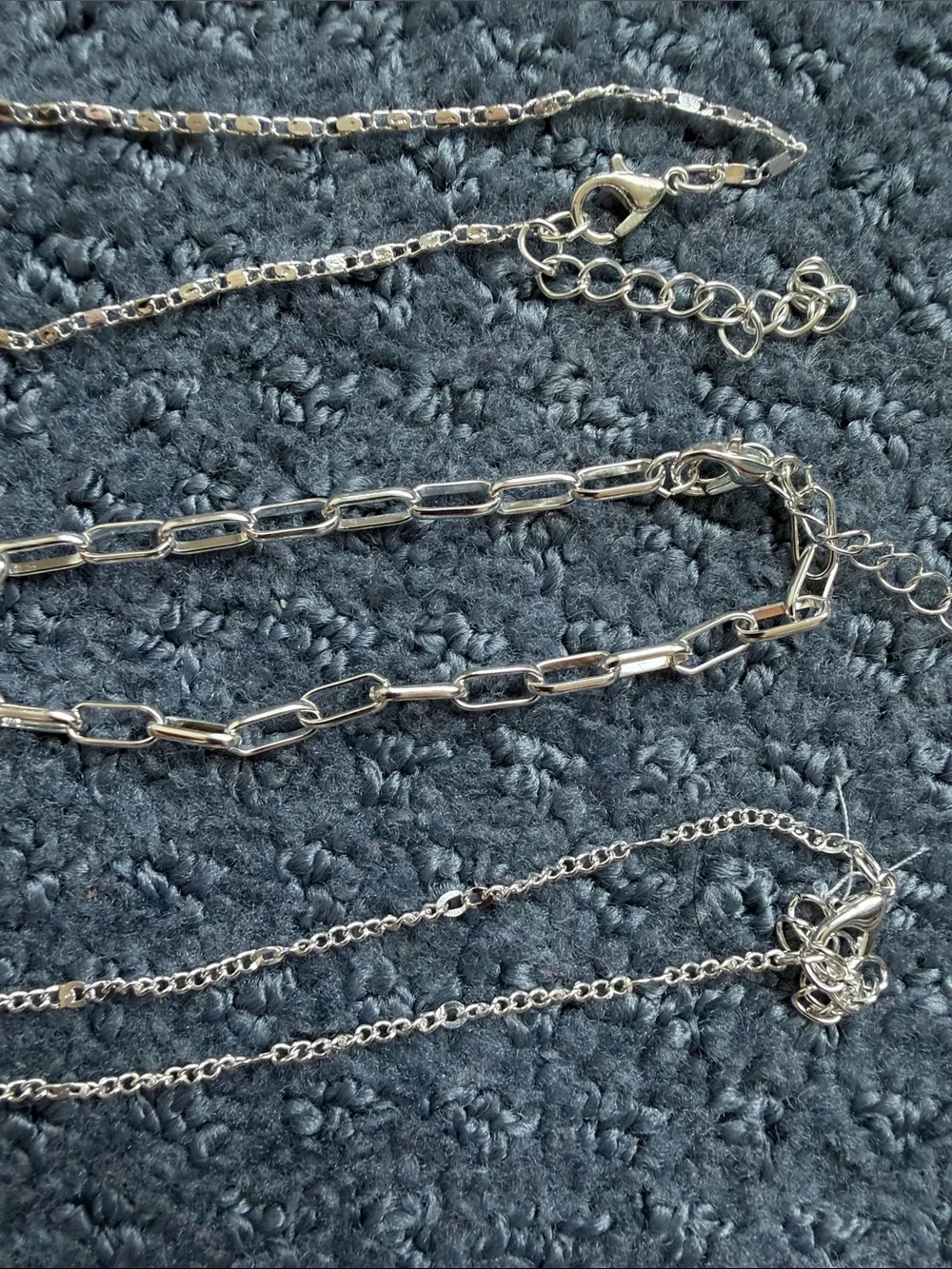 Set of 5Delicate Silver Tone Layered bracelet Set